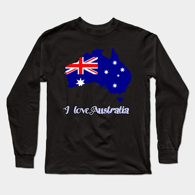 I love Australia  Australian fl Long Sleeve T-Shirt by teedesign20